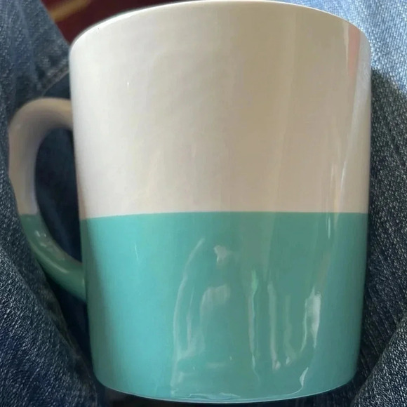 Modern Expressions Monogram Golden C Coffee Tea Soup Mug Turquoise White - Picture 4 of 11